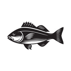 Fish silhouette vector, illustration