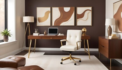 white and gold theme modern interior