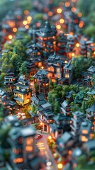 Obraz premium Microgrid in a Densely Populated Urban Area 3D Rendered Futuristic Cityscape