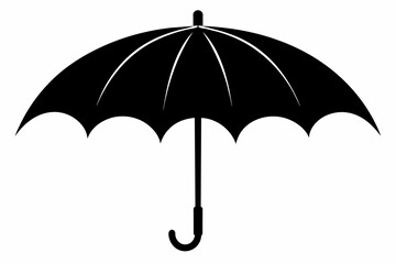 Umbrella Black Silhouette on White Background,umbrella, rain, isolated, parasol, protection, weather, white, open, vector, object, illustration, handle, icon, black, accessory, red, blue, wet, 