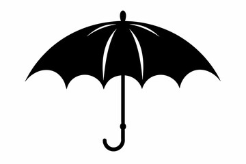 Umbrella Black Silhouette on White Background,umbrella, rain, isolated, parasol, protection, weather, white, open, vector, object, illustration, handle, icon, black, accessory, red, blue, wet, 