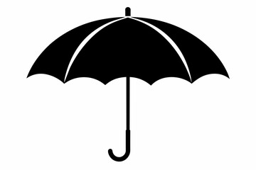 Umbrella Black Silhouette on White Background,umbrella, rain, isolated, parasol, protection, weather, white, open, vector, object, illustration, handle, icon, black, accessory, red, blue, wet, 