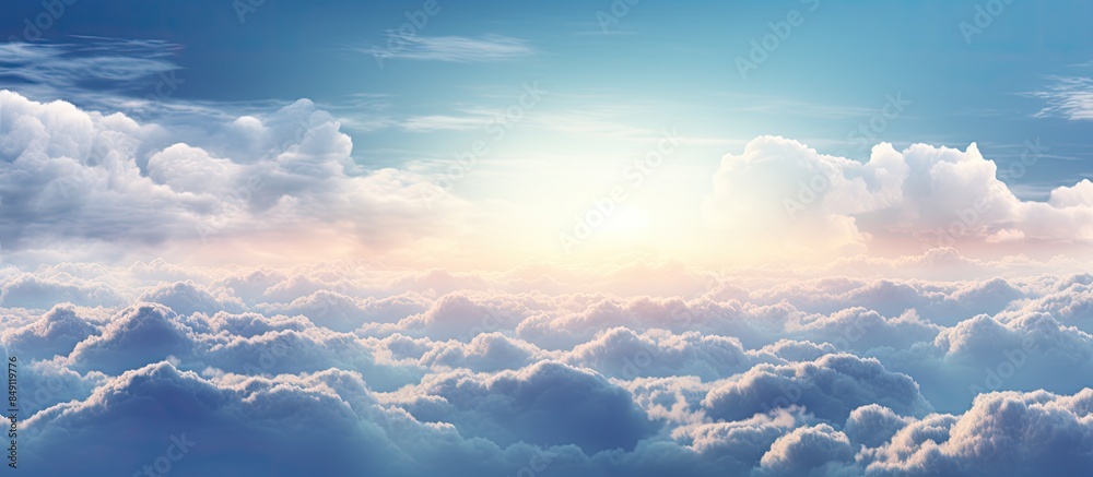 Aufkleber the clouds on the sky bright and shadow. creative banner. copyspace image