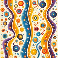 Fototapeta premium Abstract background illustration in the style of the 70s