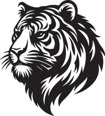 Tiger head silhouette vector