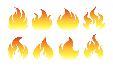 Fire flame vector hot icon. Fire abstract bonfire flammable background flame icon.