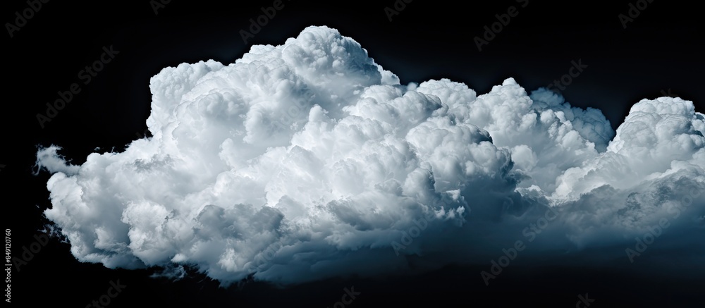 Poster white clouds isolated on black background clounds set on black. creative banner. copyspace image