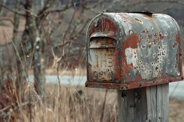 A rusty mailbox with the number 1 on it