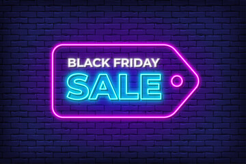 Obraz premium Black friday sale neon label 1