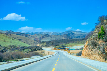 Aba, Sichuan Province - mountains and grasslands under the blue sky