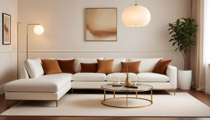 Fototapeta premium white and gold theme modern interior