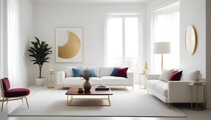 white and gold theme modern interior