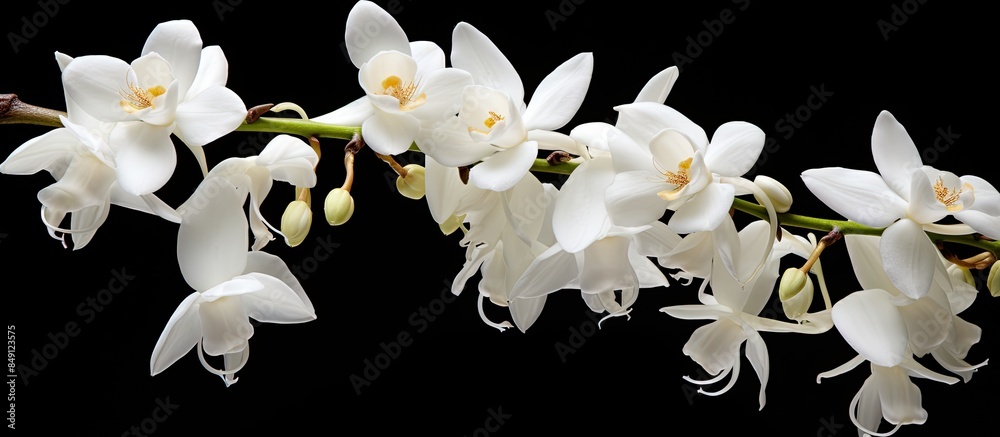 Aufkleber dendrobium orchid the color is white there are some buds that haven t bloomed yet. creative banner. 
