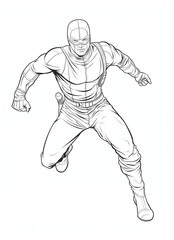 Fototapeta premium Thrilling Stuntman Feats: Exciting Coloring Activity