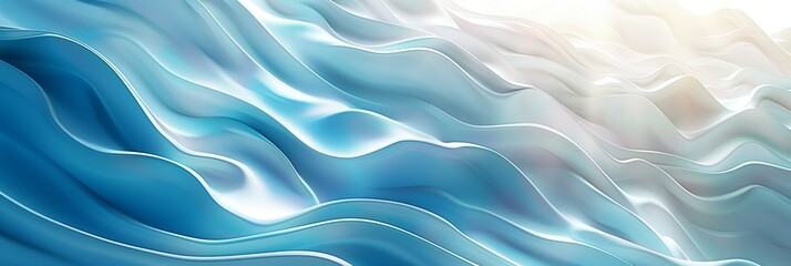 Fototapeta premium abstract background with soft blue and white waves, light skyblue and cyan colors,