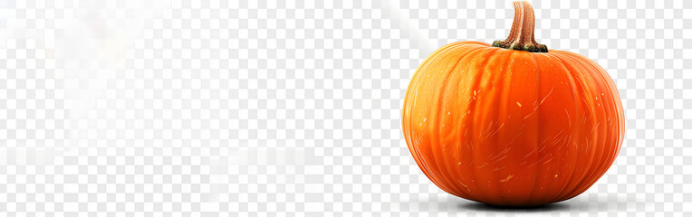 Big pumpkin autumn decorations seasonal food with transparent backgorund
