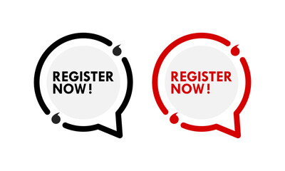 Register now logo template illustration