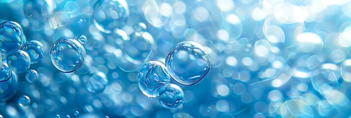 Blue background with large bubbles of varying sizes, arranged in a random pattern, creating a dynamic and visually appealing composition.