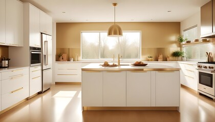 white and gold theme modern interior