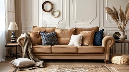 living interior with sofa