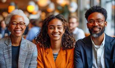 Diverse Business Group Meetup: Professional Team Smiling in Modern Office Setting During Daytime Networking Event Capturing Collaboration, Success, and Positive Work Environment