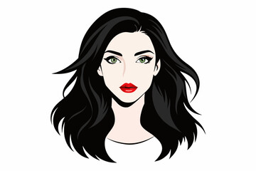 Vector of Beautiful Fashion Girl Face Logo Black Silhouette,woman, hair, face, beauty, vector, fashion, illustration, lady, glamour, lips, art, head, style, 