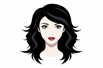 Vector of Beautiful Fashion Girl Face Logo Black Silhouette,woman, hair, face, beauty, vector, fashion, illustration, lady, glamour, lips, art, head, style, 
