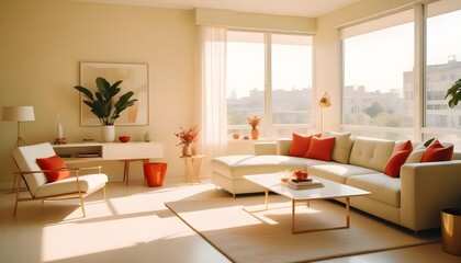 Fototapeta premium white and gold theme modern interior