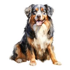 bernese mountain dog watercolor isolated on transparent background cutout