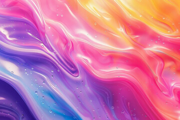 close up horizontal image of a colourful glowing fluid background