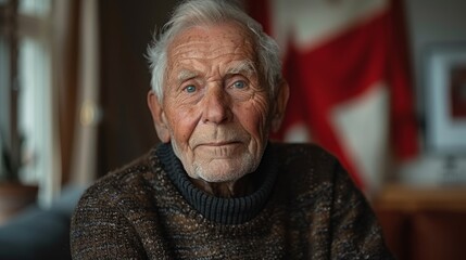 Portrait of an elderly man with deep wrinkles and a contemplative stare, representing wisdom