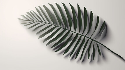 Fototapeta premium Realistic transparent shadow from a leaf of a palm tree on the white background. Tropical leaves shadow. Mockup with palm leaves shadow.
