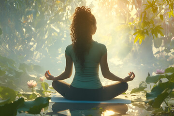 yoga in the lotus position