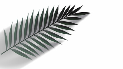 Fototapeta premium Realistic transparent shadow from a leaf of a palm tree on the white background. Tropical leaves shadow. Mockup with palm leaves shadow.