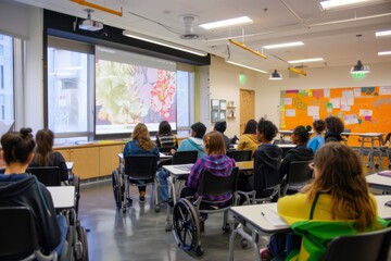 Scene is one of learning and education