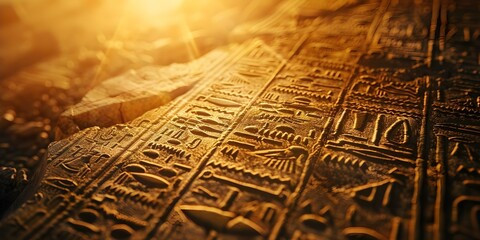 Ancient Egyptian hieroglyphs on historical stone carvings rich cultural background. Concept Ancient History, Egyptian Hieroglyphs, Stone Carvings, Cultural Symbolism