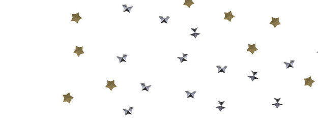 Stars - Holiday golden decoration, glitter frame isolated -