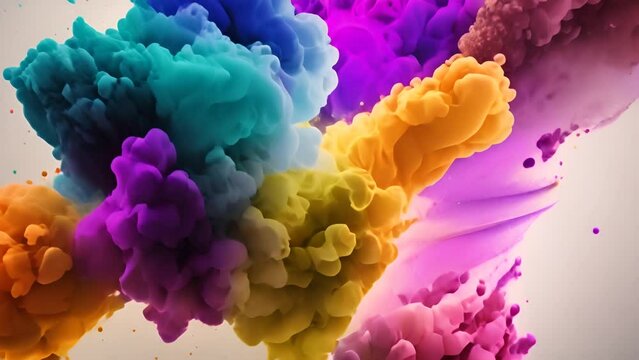 Colorful Ink Exploding in Water Generative AI