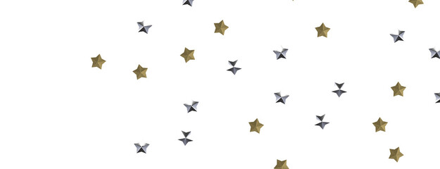 A Shower of Celestial Beauty: 3D Gold Stars Rain Illustration Bedazzles