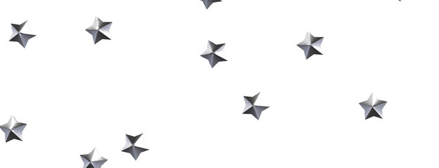 XMAS Stars - Banner with golden decoration. Festive border with falling glitter dust and stars.