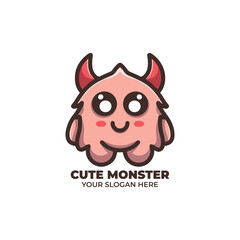 Cute Monster Logo Vector Design