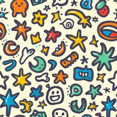 Fototapeta premium Abstract background illustration in the style of the 70s