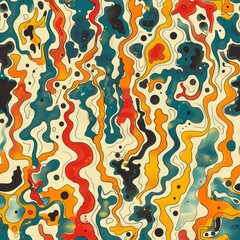 Abstract background illustration in the style of the 70s