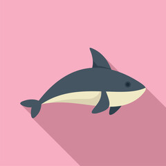 Illustration of a killer whale swimming in a flat design style