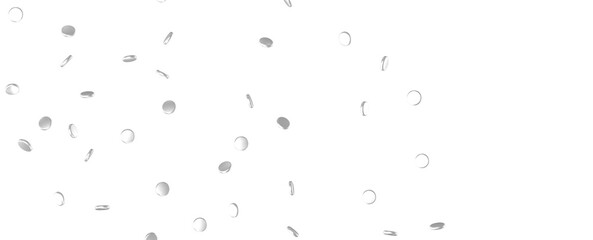 silver  Delight: Captivating 3D Illustration of Joyful silver Confetti