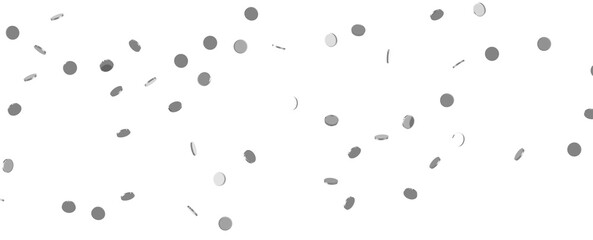 Euphoric Eruption: Magnificent 3D Illustration Showcasing Bursting silver Confetti