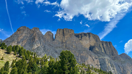 italian alps dolomites national park lake mountain trekking peaks tre cime brais lake carezza lake reflection clouds