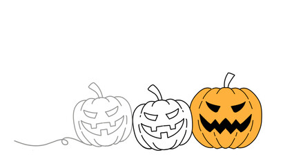 Helloween icon with line art. Helloween celebration symbol. Hellowen icon for background.