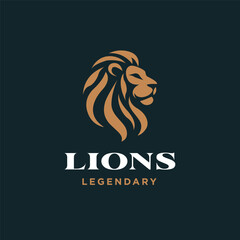  Lion  King Heraldry face head logo design