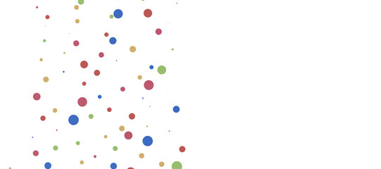 Multicolor confetti abstract background with a lot of falling pieces, isolated on a white background. Festive decorative tinsel element for design